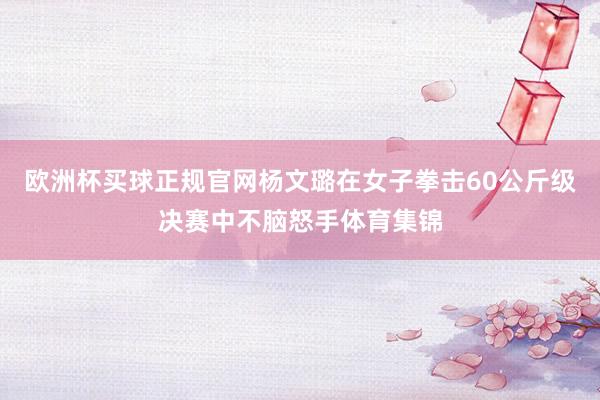 欧洲杯买球正规官网杨文璐在女子拳击60公斤级决赛中不脑怒手体育集锦