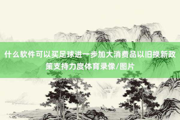 什么软件可以买足球进一步加大消费品以旧换新政策支持力度体育录像/图片